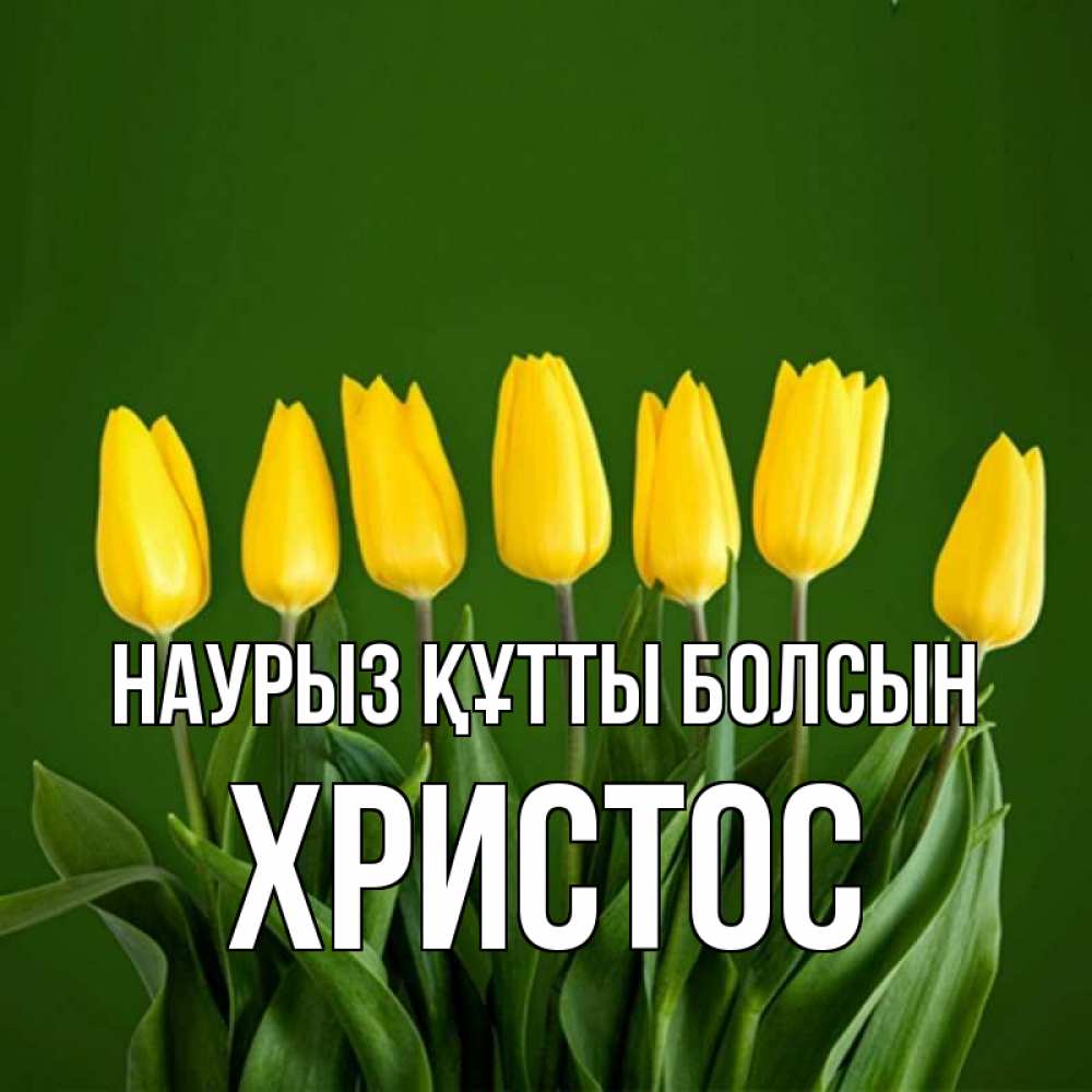 Күн сайын ашық хат с именем, Христос Наурыз құтты болсын желтого цвета 3 Онлайн тегін жүктеп алу тілектері бар керемет карта 