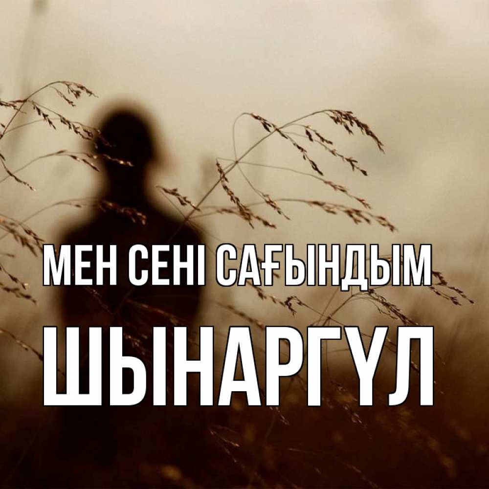 Күн сайын ашық хат с именем, ШЫНАРГҮЛ Мен сені сағындым силуэт девушки Онлайн тегін жүктеп алу тілектері бар керемет карта 