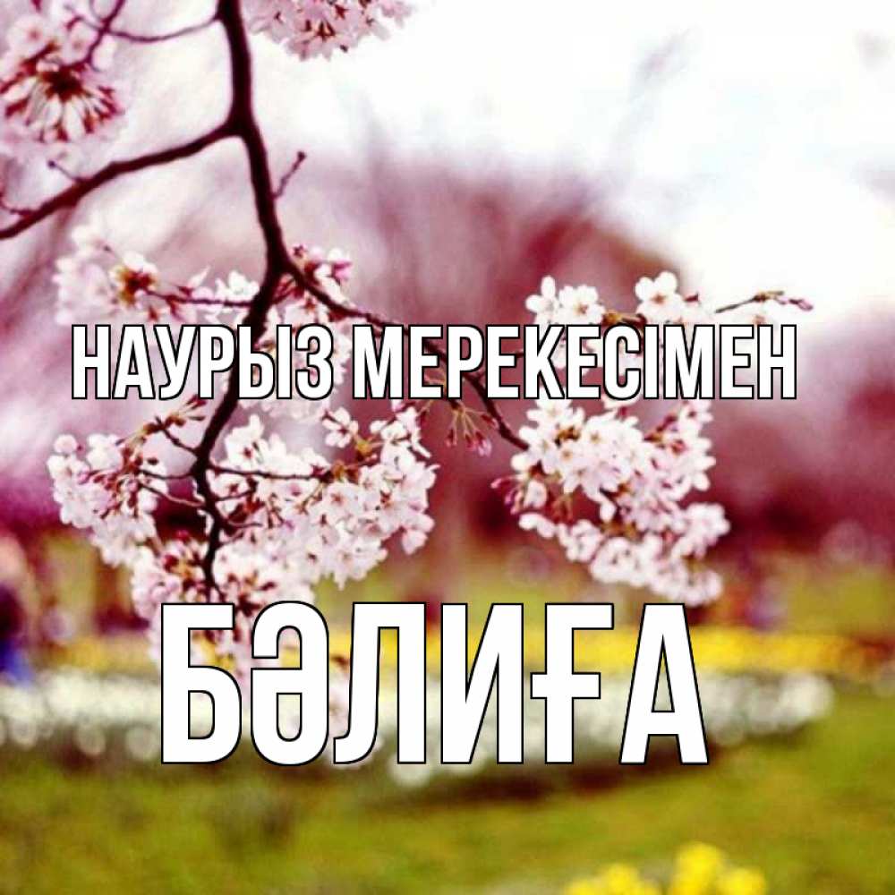 Күн сайын ашық хат с именем, БӘЛИҒА Наурыз мерекесімен яблоня Онлайн тегін жүктеп алу тілектері бар керемет карта 