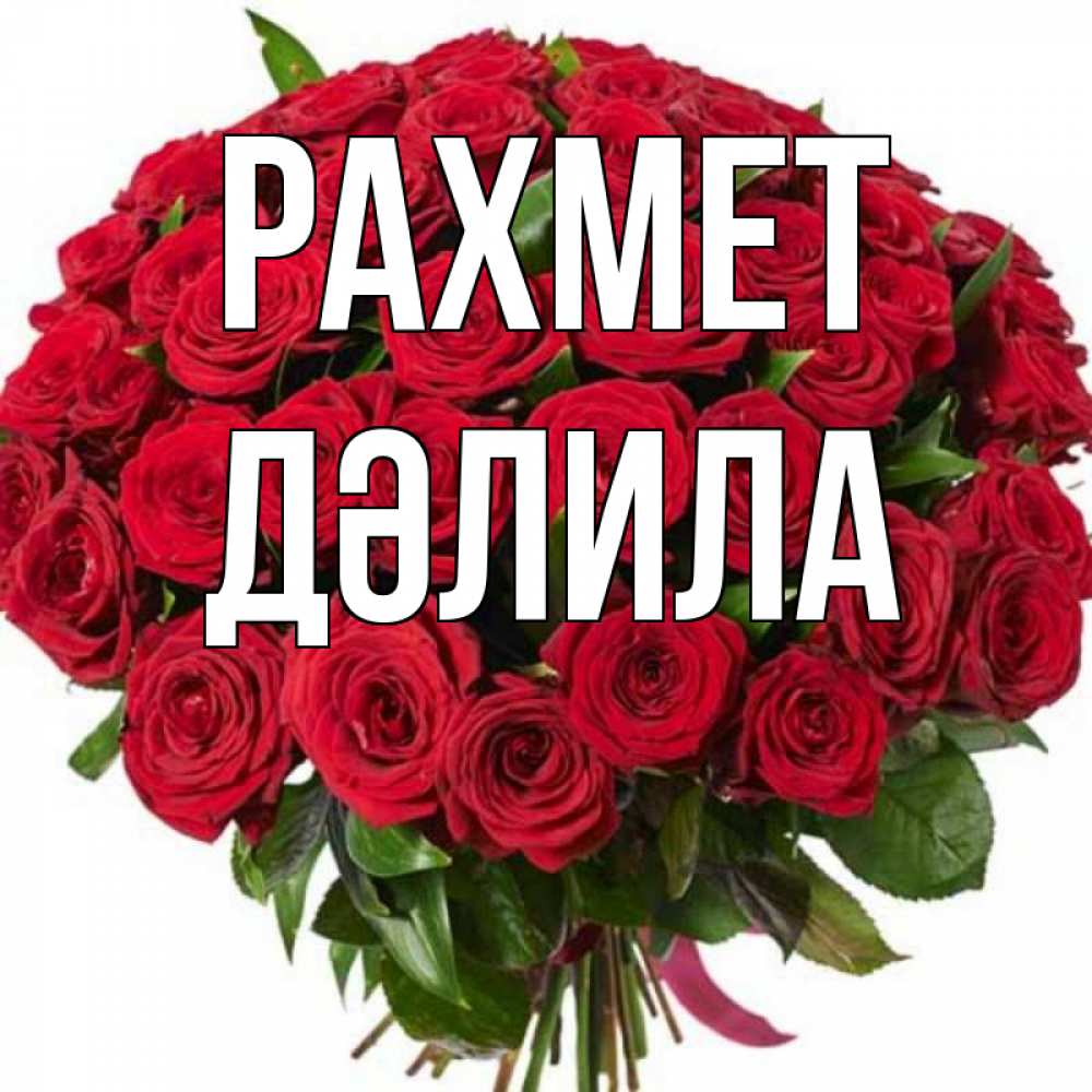 Күн сайын ашық хат с именем, ДӘЛИЛА рахмет букет красных роз Онлайн тегін жүктеп алу тілектері бар керемет карта 
