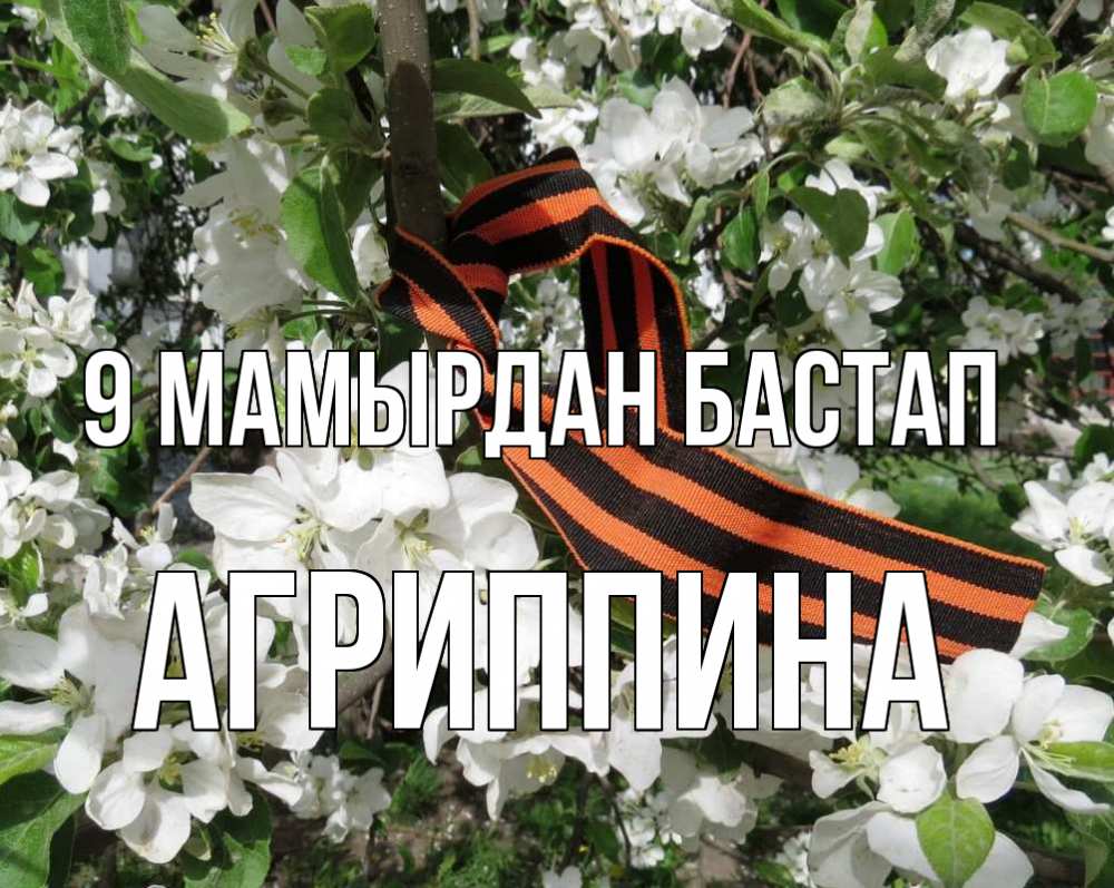 Күн сайын ашық хат с именем, Агриппина 9 мамырдан бастап 9 мая Онлайн тегін жүктеп алу тілектері бар керемет карта 