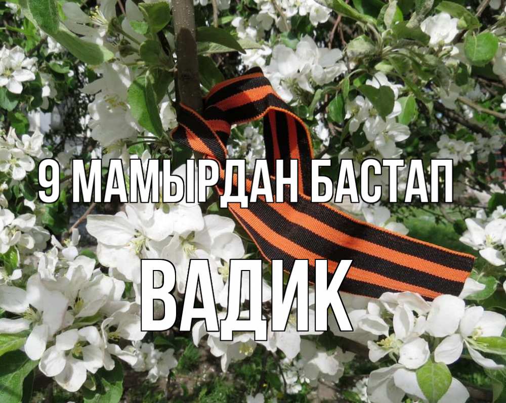 Күн сайын ашық хат с именем, Вадик 9 мамырдан бастап 9 мая Онлайн тегін жүктеп алу тілектері бар керемет карта 
