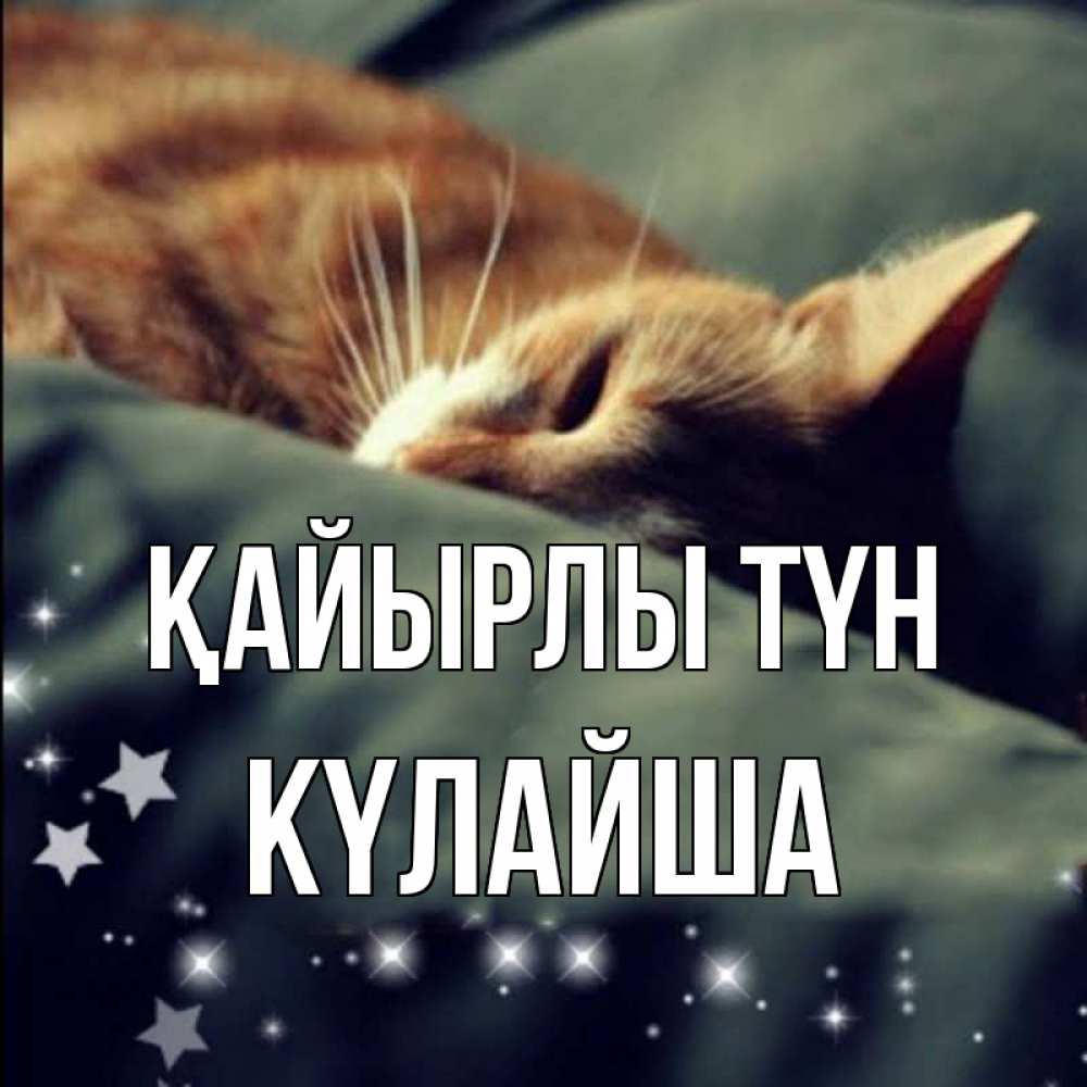 Күн сайын ашық хат с именем, КҮЛАЙША Қайырлы түн кроватка Онлайн тегін жүктеп алу тілектері бар керемет карта 