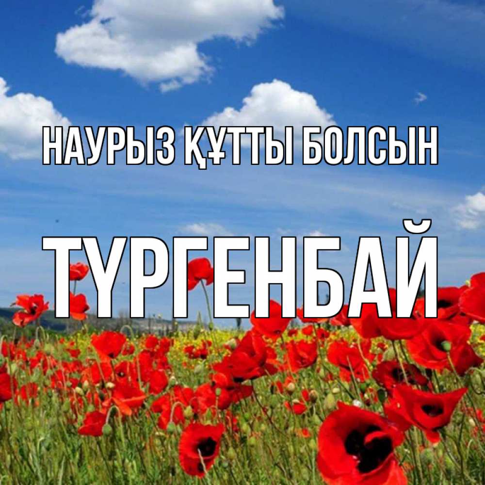 Күн сайын ашық хат с именем, ТҮРГЕНБАЙ Наурыз құтты болсын наурыз  день 1 Онлайн тегін жүктеп алу тілектері бар керемет карта 