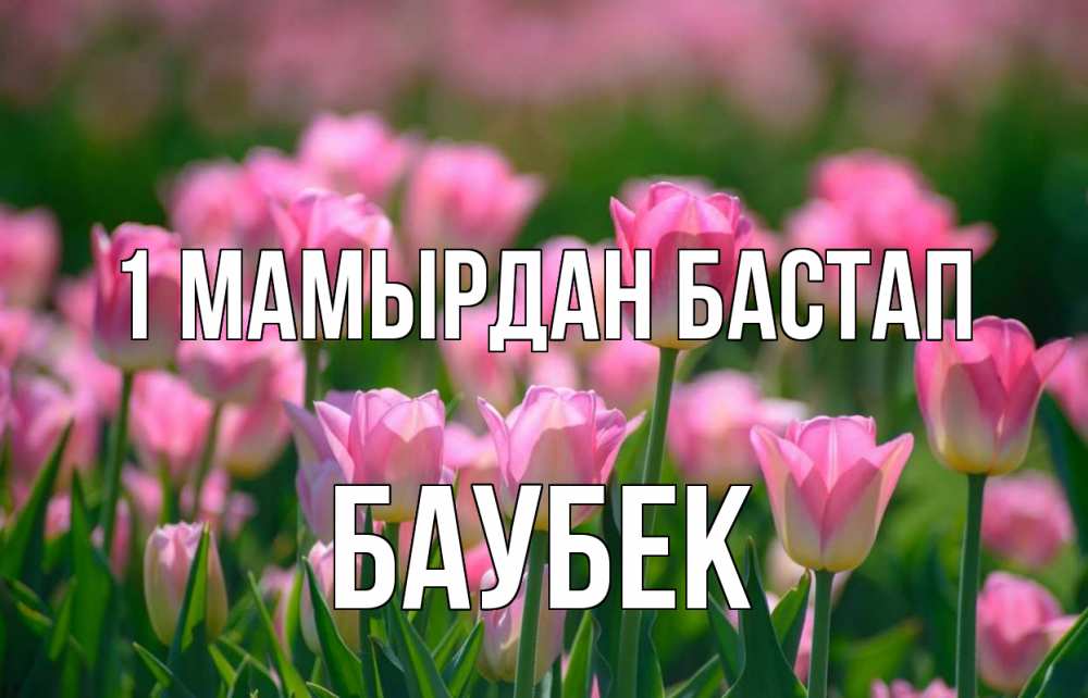 Күн сайын ашық хат с именем, Баубек 1 мамырдан бастап С 1 мая Онлайн тегін жүктеп алу тілектері бар керемет карта 