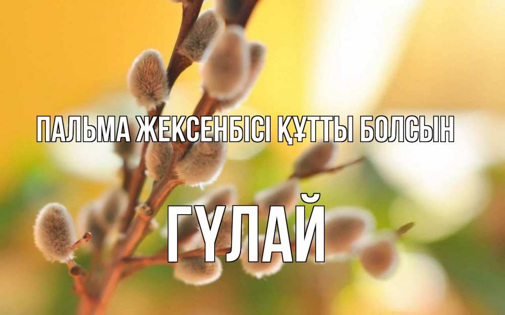Күн сайын ашық хат с именем, ГҮЛАЙ Пальма жексенбісі құтты болсын верба Онлайн тегін жүктеп алу тілектері бар керемет карта 