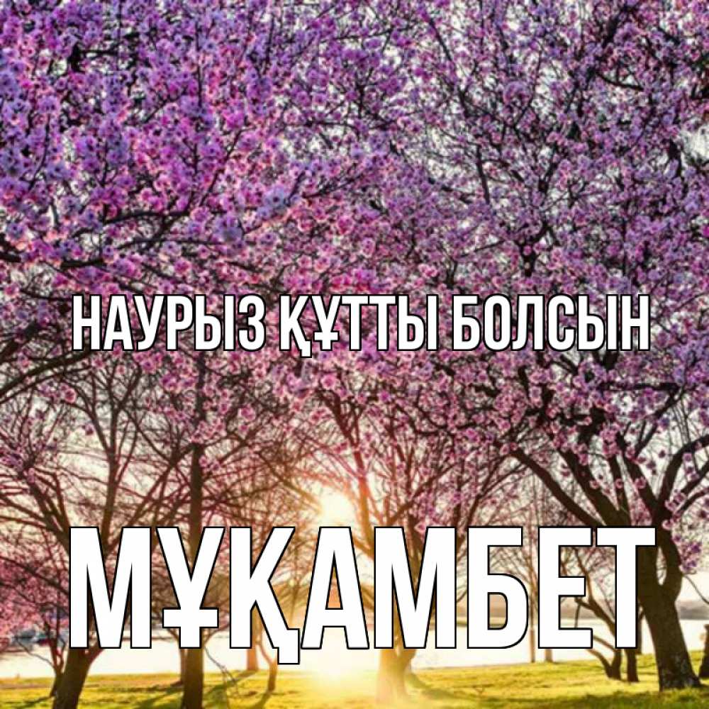 Күн сайын ашық хат с именем, МҰҚАМБЕТ Наурыз құтты болсын наурыз Онлайн тегін жүктеп алу тілектері бар керемет карта 