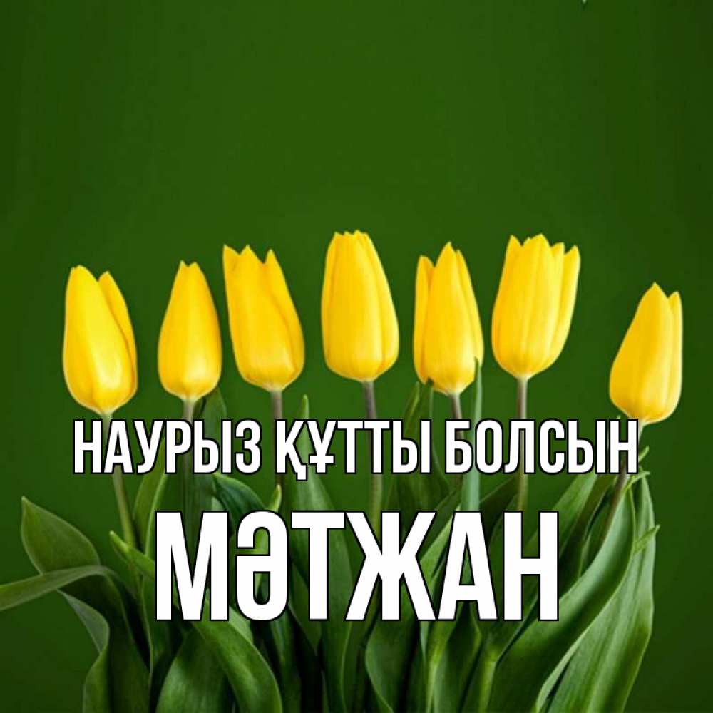 Күн сайын ашық хат с именем, МӘТЖАН Наурыз құтты болсын желтого цвета 3 Онлайн тегін жүктеп алу тілектері бар керемет карта 