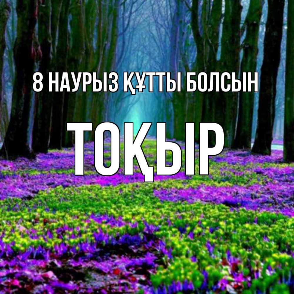 Күн сайын ашық хат с именем, ТОҚЫР 8 наурыз құтты болсын фиолетовые цветы в лесу 1 Онлайн тегін жүктеп алу тілектері бар керемет карта 