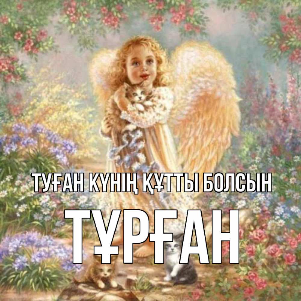 Күн сайын ашық хат с именем, ТҰРҒАН Туған күнің құтты болсын держит котенка Онлайн тегін жүктеп алу тілектері бар керемет карта 