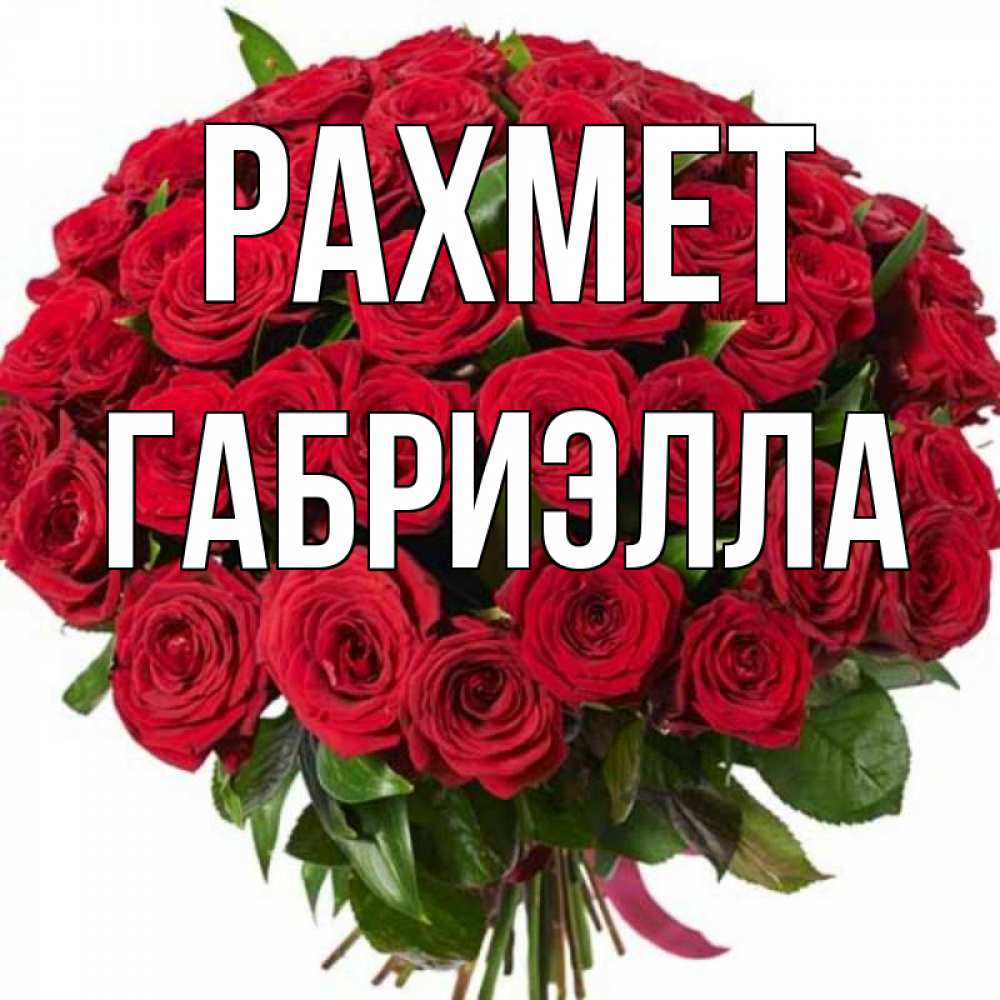 Күн сайын ашық хат с именем, Габриэлла рахмет букет красных роз Онлайн тегін жүктеп алу тілектері бар керемет карта 
