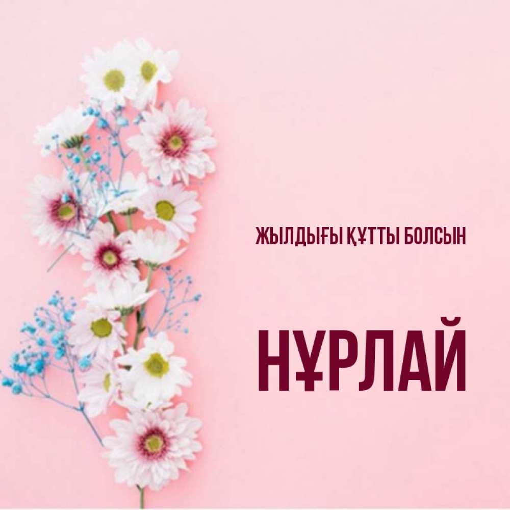 Күн сайын ашық хат с именем, НҰРЛАЙ Жылдығы құтты болсын Родная моя с днем рождения тебя картинка с цветами белыми и голубыми Онлайн тегін жүктеп алу тілектері бар керемет карта 