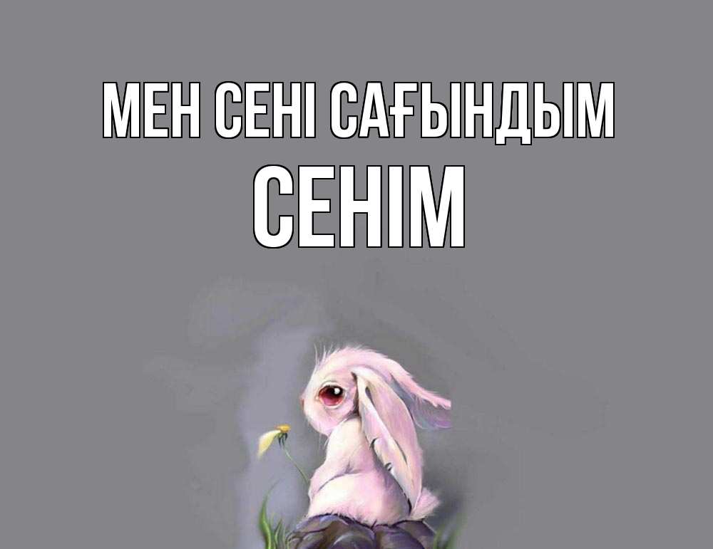 Күн сайын ашық хат с именем, СЕНІМ Мен сені сағындым заяц Онлайн тегін жүктеп алу тілектері бар керемет карта 
