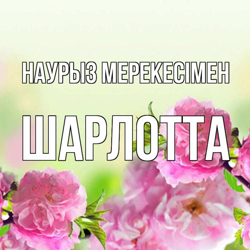 Күн сайын ашық хат с именем, Шарлотта Наурыз мерекесімен цветы Онлайн тегін жүктеп алу тілектері бар керемет карта 