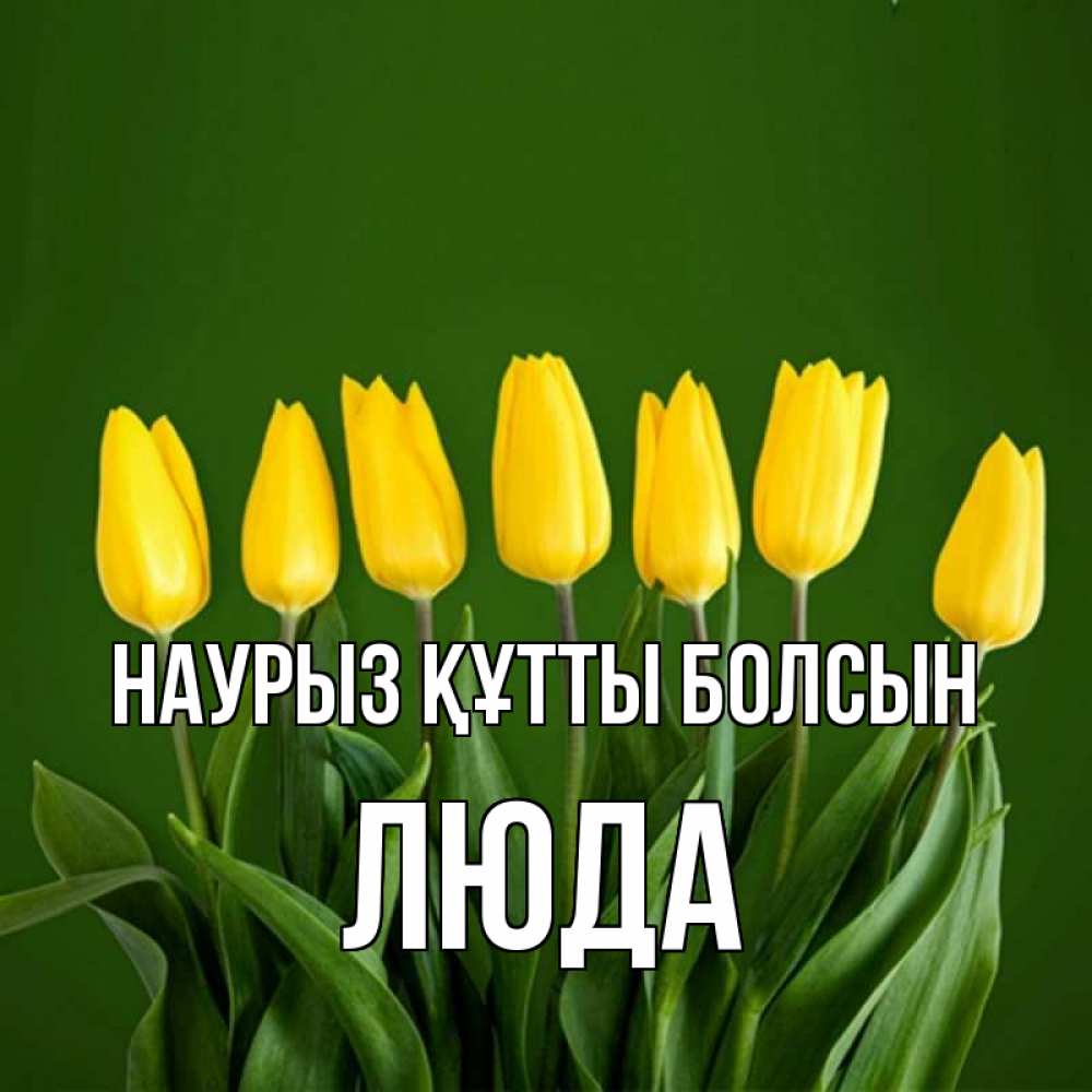 Күн сайын ашық хат с именем, Люда Наурыз құтты болсын желтого цвета 3 Онлайн тегін жүктеп алу тілектері бар керемет карта 