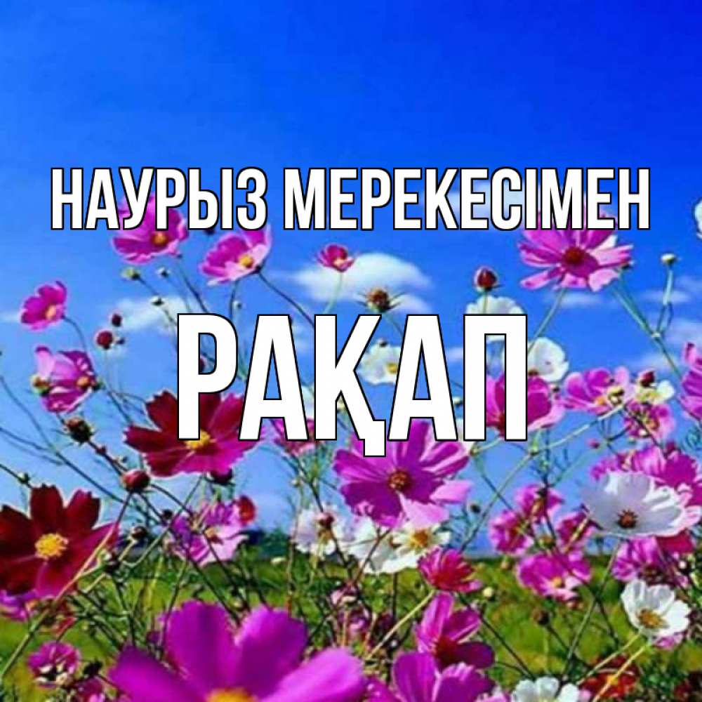 Күн сайын ашық хат с именем, РАҚАП Наурыз мерекесімен цветы Онлайн тегін жүктеп алу тілектері бар керемет карта 