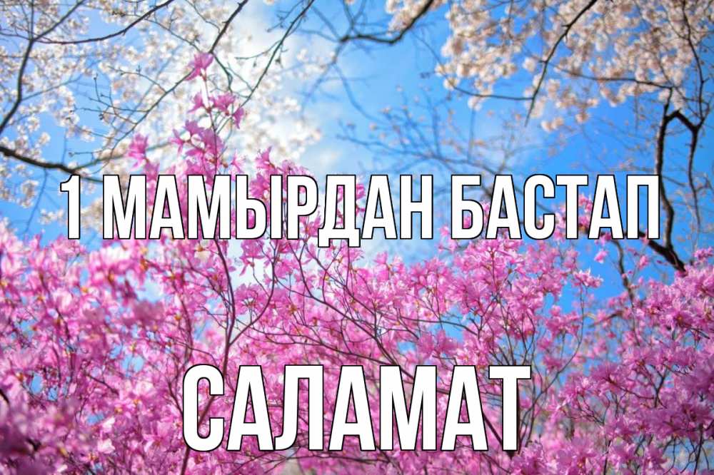 Күн сайын ашық хат с именем, САЛАМАТ 1 мамырдан бастап С 1 мая Онлайн тегін жүктеп алу тілектері бар керемет карта 