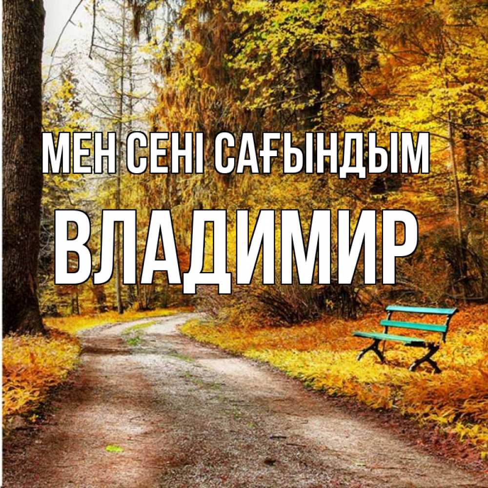 Күн сайын ашық хат с именем, Владимир Мен сені сағындым зеленая лавочка и осенний лес Онлайн тегін жүктеп алу тілектері бар керемет карта 