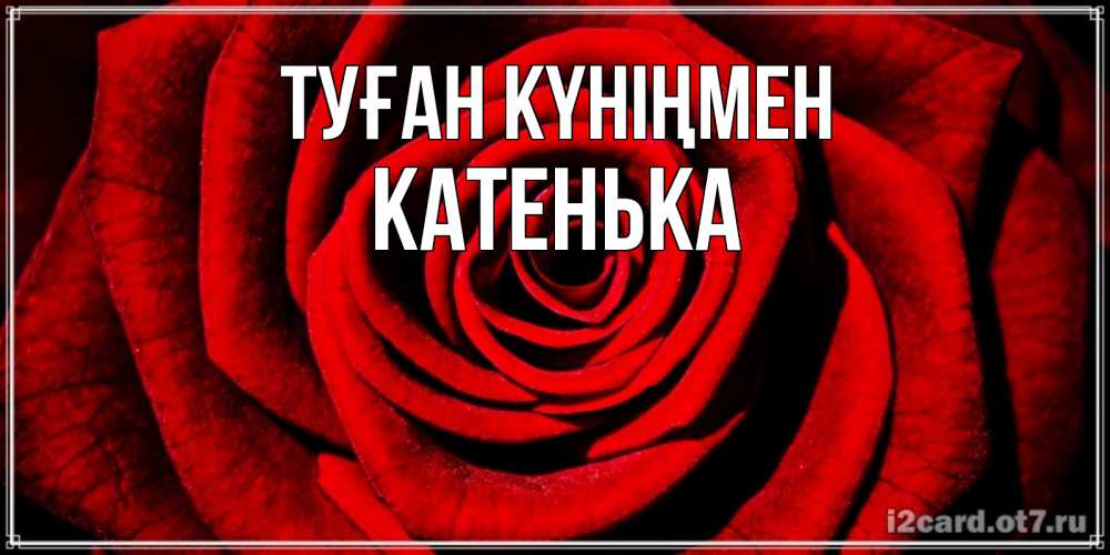 Күн сайын ашық хат с именем, Катенька Туған күніңмен алая роза Онлайн тегін жүктеп алу тілектері бар керемет карта 