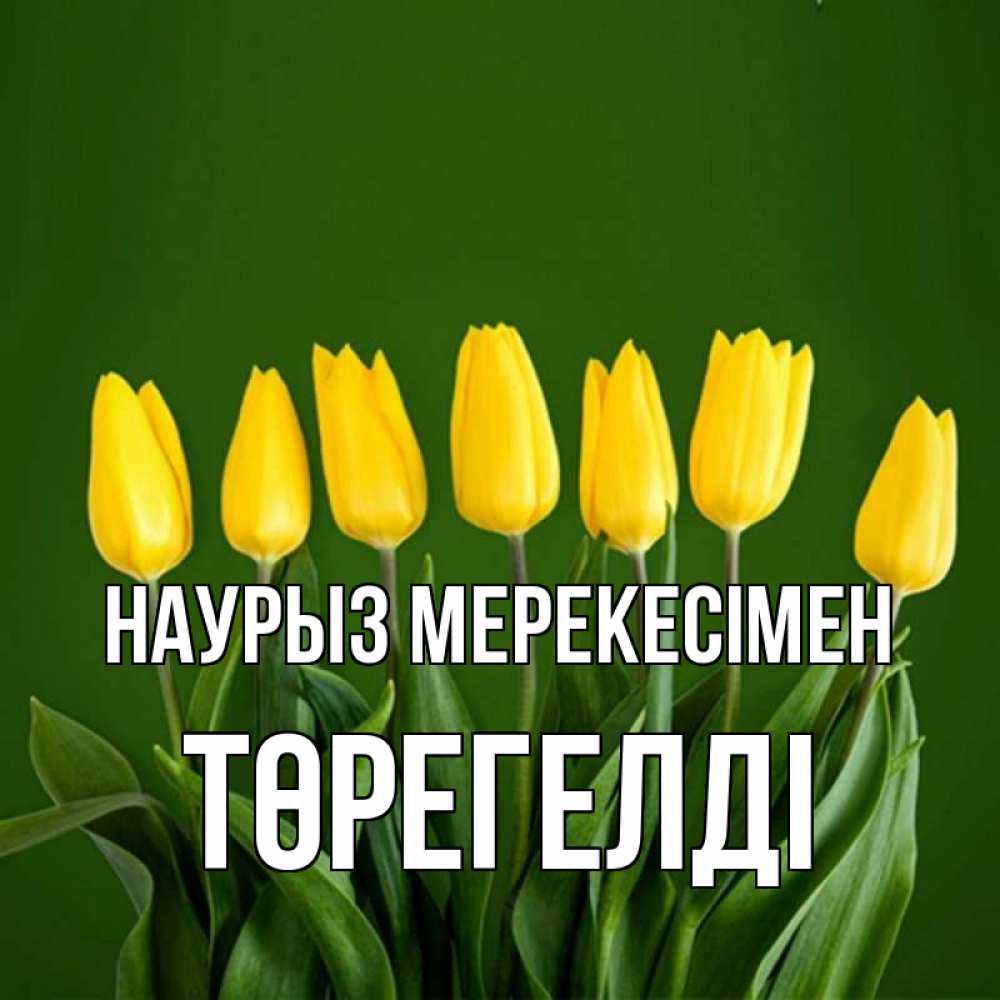Күн сайын ашық хат с именем, Төрегелді Наурыз мерекесімен желтого цвета 3 Онлайн тегін жүктеп алу тілектері бар керемет карта 