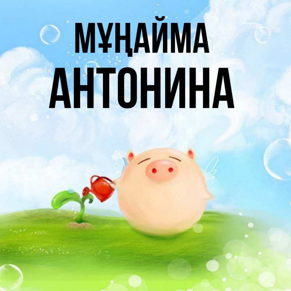 Күн сайын ашық хат с именем, Антонина Мұңайма поливает цветок порося Онлайн тегін жүктеп алу тілектері бар керемет карта 