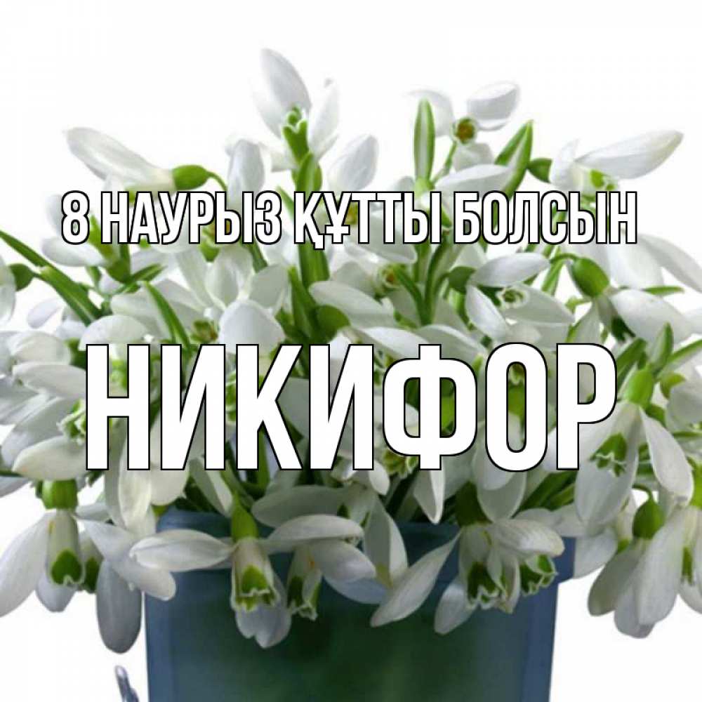 Күн сайын ашық хат с именем, Никифор 8 наурыз құтты болсын цветы к международному женскому дню Онлайн тегін жүктеп алу тілектері бар керемет карта 