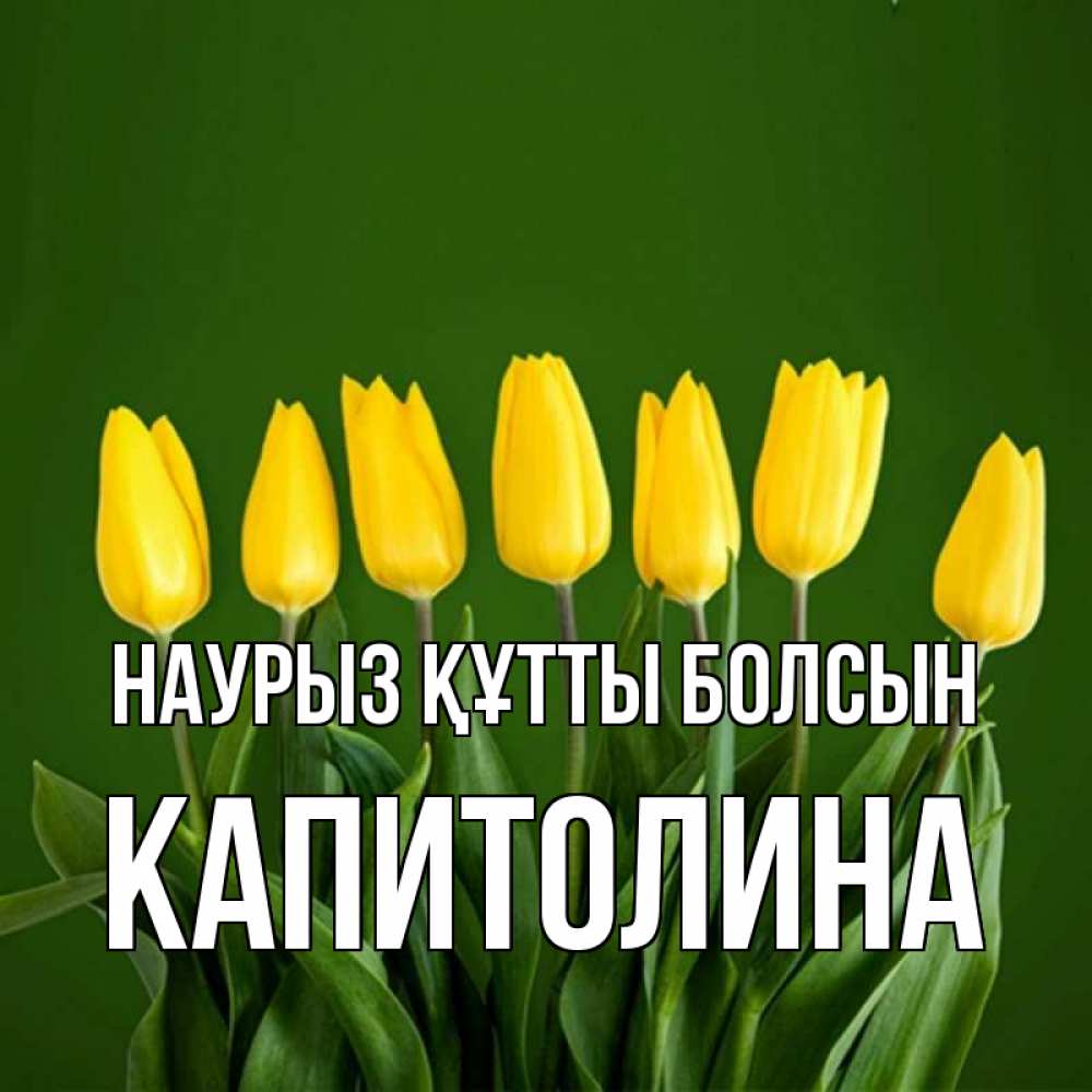 Күн сайын ашық хат с именем, Капитолина Наурыз құтты болсын желтого цвета 3 Онлайн тегін жүктеп алу тілектері бар керемет карта 