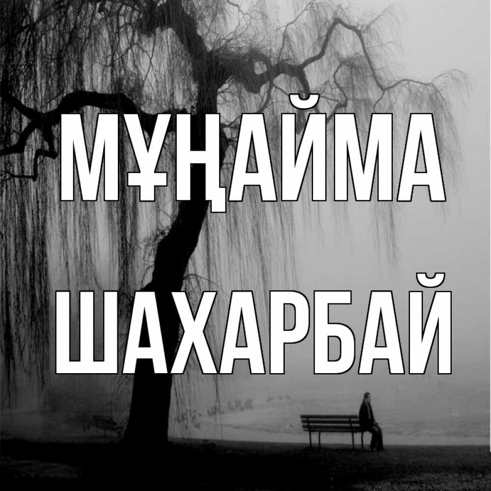 Күн сайын ашық хат с именем, ШАХАРБАЙ Мұңайма висящие ветки дерева и лавочка под деревом Онлайн тегін жүктеп алу тілектері бар керемет карта 