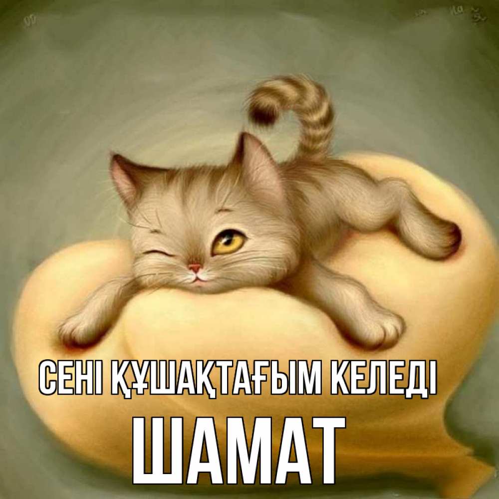 Күн сайын ашық хат с именем, ШАМАТ сені құшақтағым келеді кошечка Онлайн тегін жүктеп алу тілектері бар керемет карта 