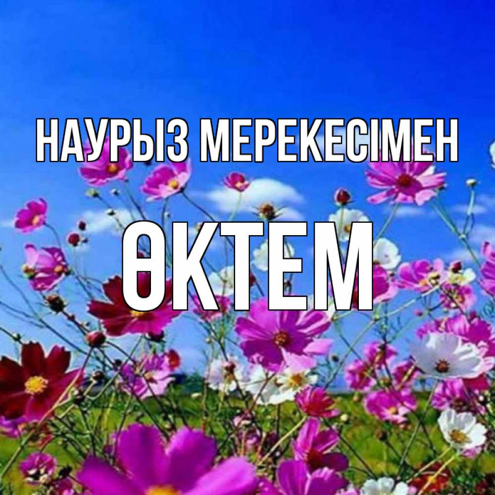 Күн сайын ашық хат с именем, ӨКТЕМ Наурыз мерекесімен цветы Онлайн тегін жүктеп алу тілектері бар керемет карта 