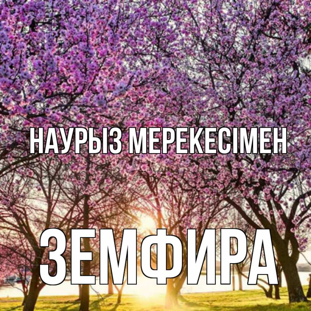 Күн сайын ашық хат с именем, ЗЕМФИРА Наурыз мерекесімен праздник весны наурыз Онлайн тегін жүктеп алу тілектері бар керемет карта 