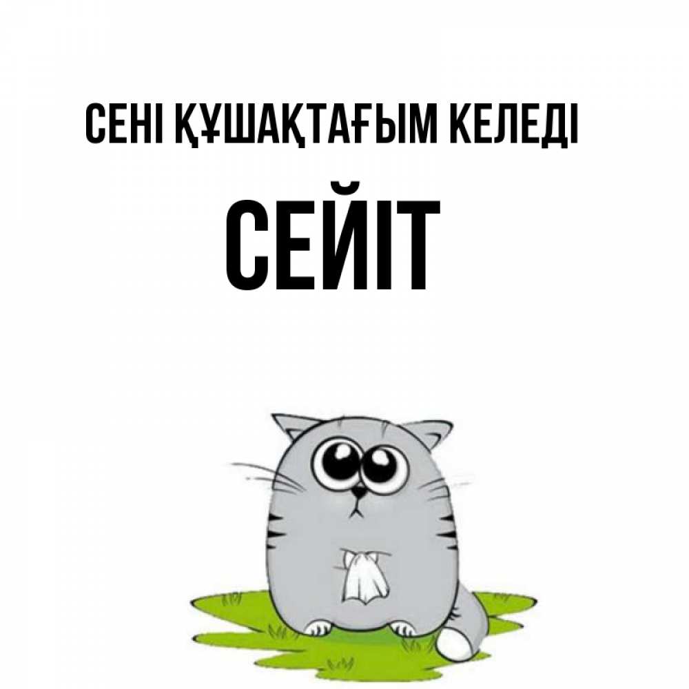 Күн сайын ашық хат с именем, СЕЙІТ сені құшақтағым келеді котик теребит платочек сидя на травке Онлайн тегін жүктеп алу тілектері бар керемет карта 
