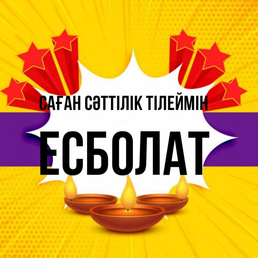 Күн сайын ашық хат с именем, Есболат Саған сәттілік тілеймін векторное изображение Онлайн тегін жүктеп алу тілектері бар керемет карта 