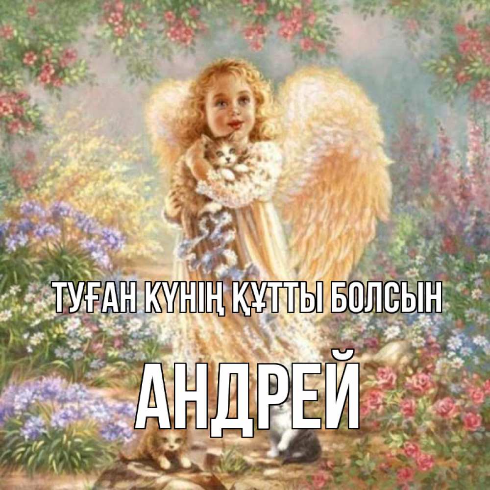 Күн сайын ашық хат с именем, Андрей Туған күнің құтты болсын держит котенка Онлайн тегін жүктеп алу тілектері бар керемет карта 
