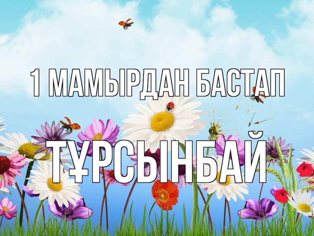 Күн сайын ашық хат с именем, ТҰРСЫНБАЙ 1 мамырдан бастап С 1 мая Онлайн тегін жүктеп алу тілектері бар керемет карта 