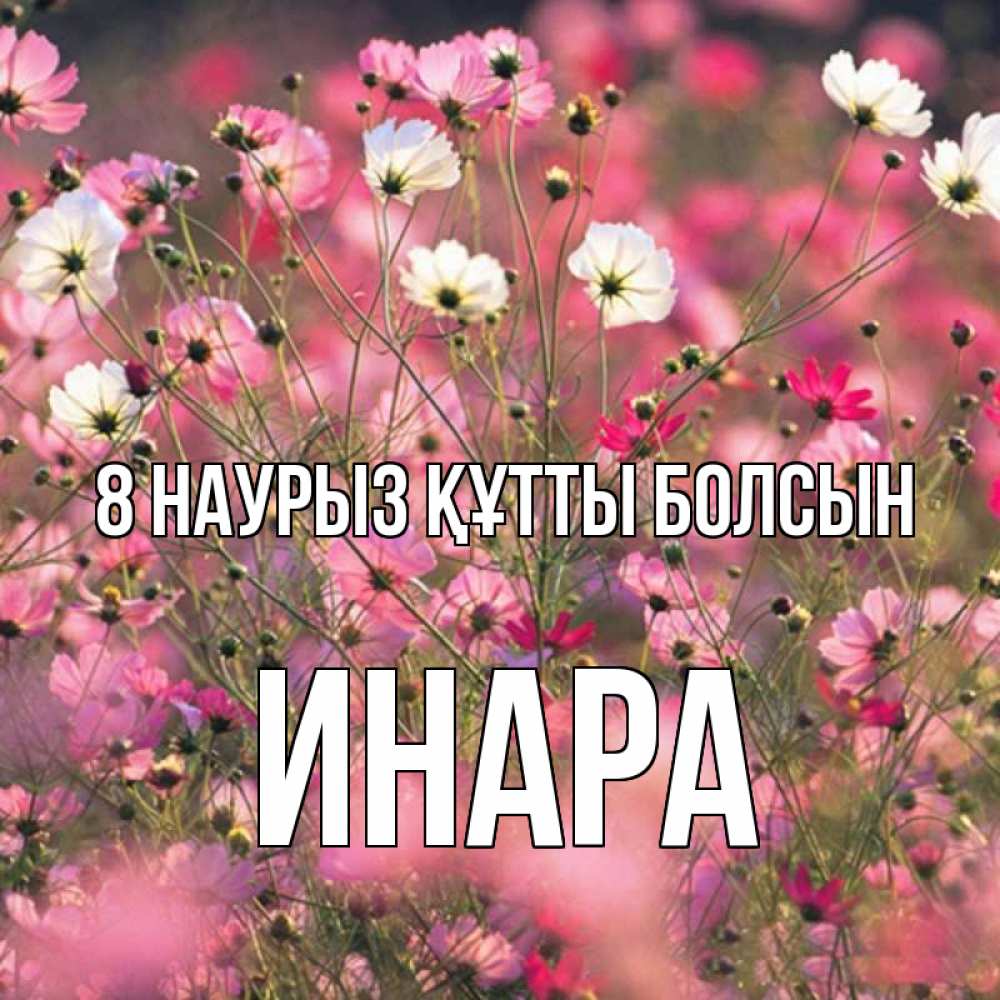 Күн сайын ашық хат с именем, Инара 8 наурыз құтты болсын красиво 1 Онлайн тегін жүктеп алу тілектері бар керемет карта 
