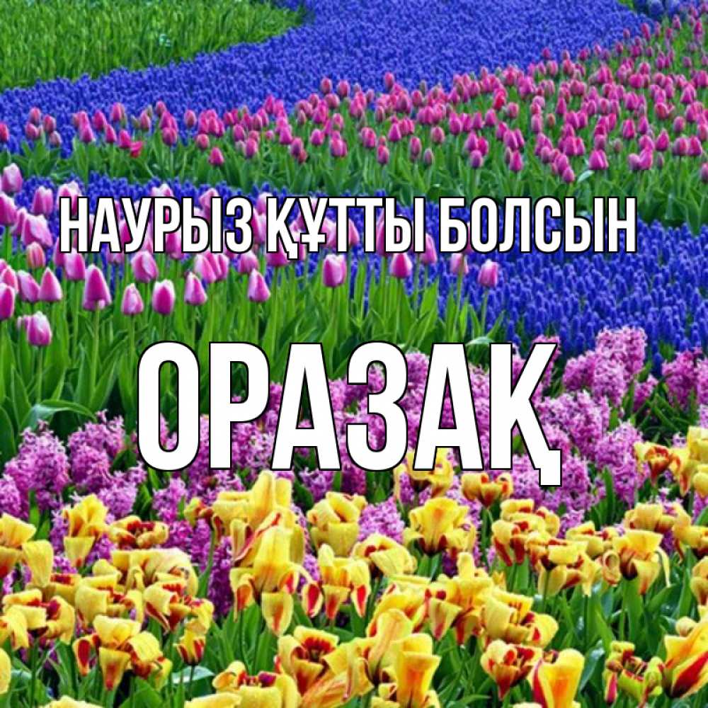 Күн сайын ашық хат с именем, ОРАЗАҚ Наурыз құтты болсын цветы Онлайн тегін жүктеп алу тілектері бар керемет карта 