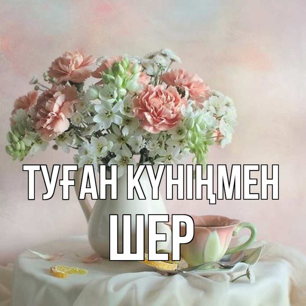 Күн сайын ашық хат с именем, ШЕР Туған күніңмен с цветами Онлайн тегін жүктеп алу тілектері бар керемет карта 