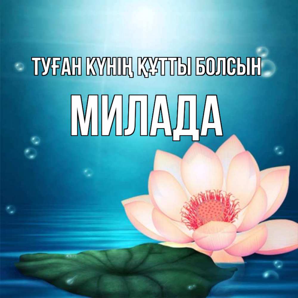 Күн сайын ашық хат с именем, Милада Туған күнің құтты болсын кувшинка Онлайн тегін жүктеп алу тілектері бар керемет карта 