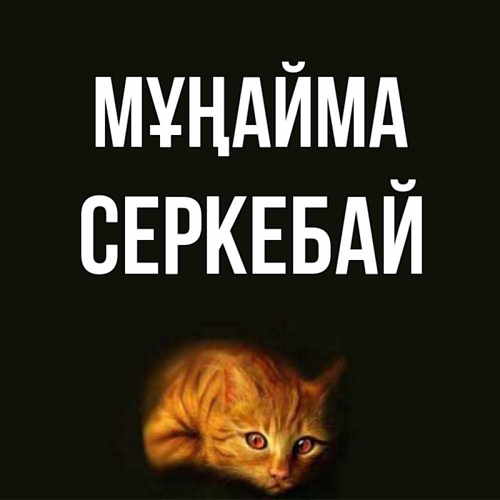 Күн сайын ашық хат с именем, СЕРКЕБАЙ Мұңайма лежащий кот в темноте Онлайн тегін жүктеп алу тілектері бар керемет карта 