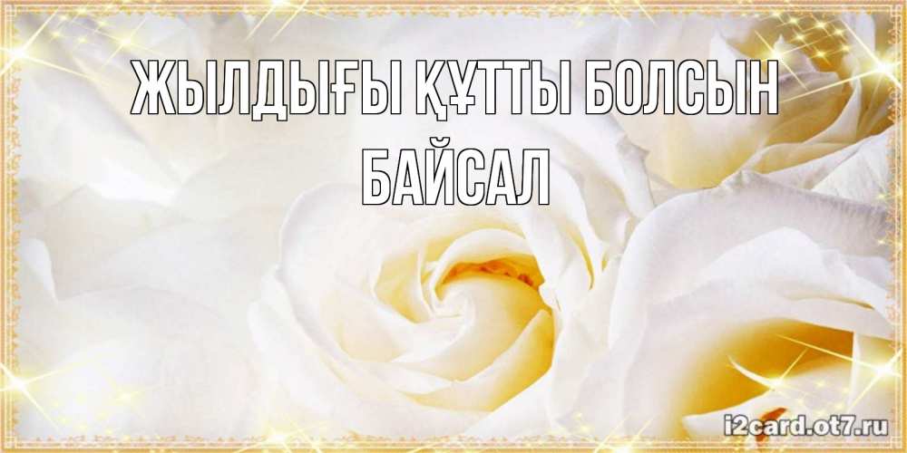 Күн сайын ашық хат с именем, Байсал Жылдығы құтты болсын красивые розы и капли росы на этих чудесных цветах Онлайн тегін жүктеп алу тілектері бар керемет карта 