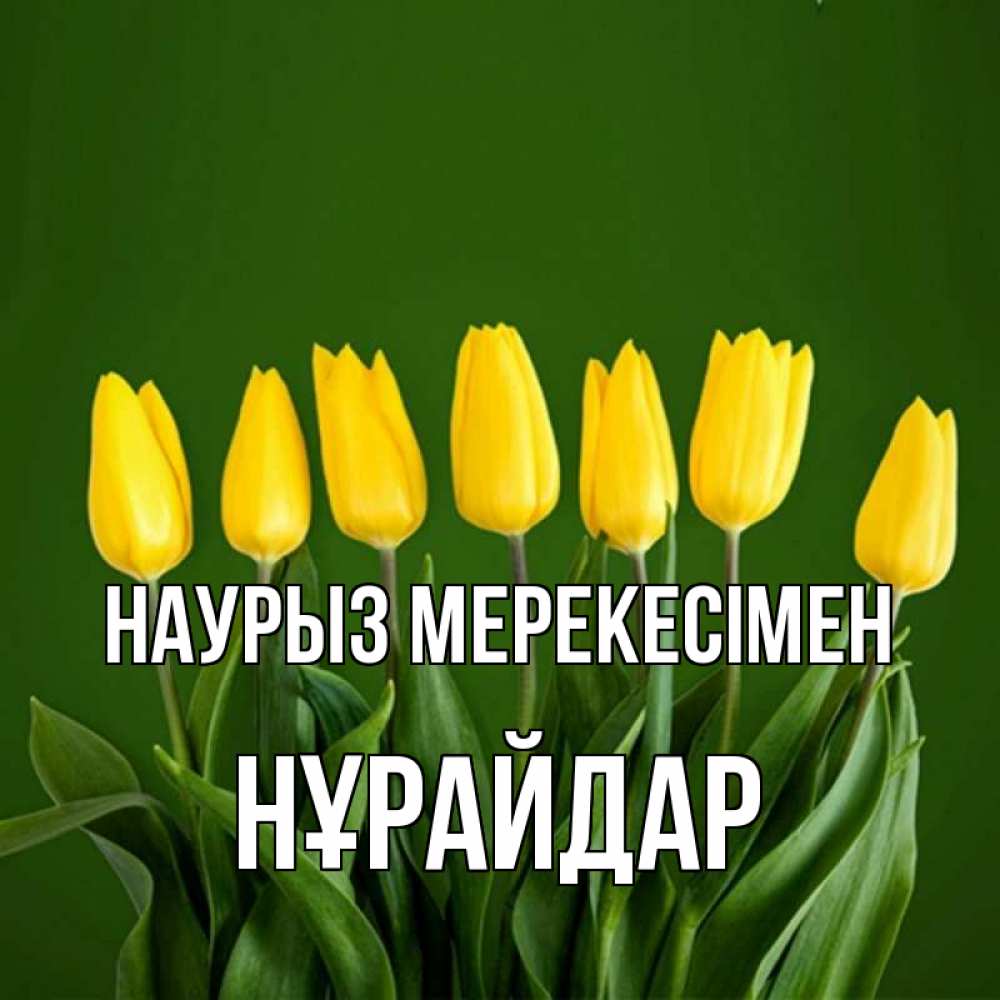 Күн сайын ашық хат с именем, НҰРАЙДАР Наурыз мерекесімен желтого цвета 3 Онлайн тегін жүктеп алу тілектері бар керемет карта 