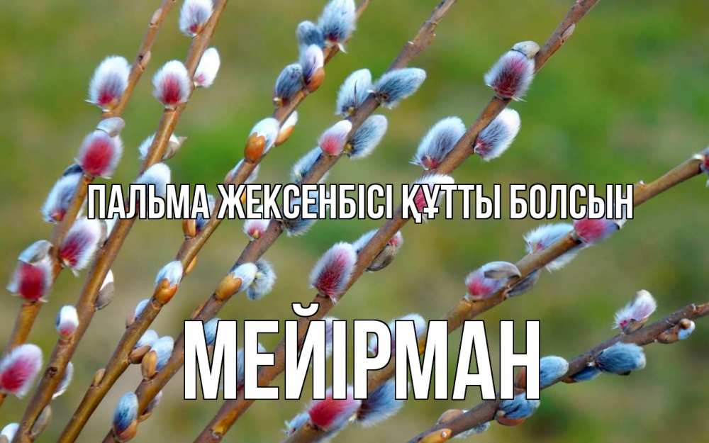 Күн сайын ашық хат с именем, МЕЙІРМАН Пальма жексенбісі құтты болсын верба Онлайн тегін жүктеп алу тілектері бар керемет карта 
