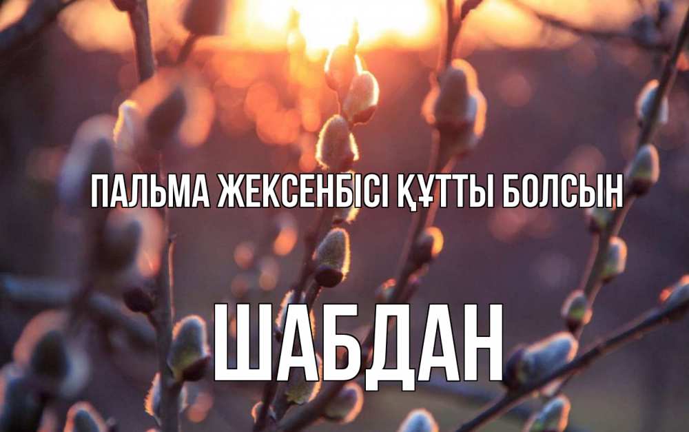 Күн сайын ашық хат с именем, ШАБДАН Пальма жексенбісі құтты болсын верба Онлайн тегін жүктеп алу тілектері бар керемет карта 