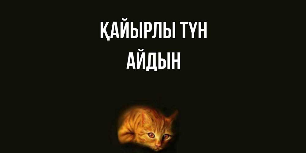 Күн сайын ашық хат с именем, Айдын Қайырлы түн кот Онлайн тегін жүктеп алу тілектері бар керемет карта 