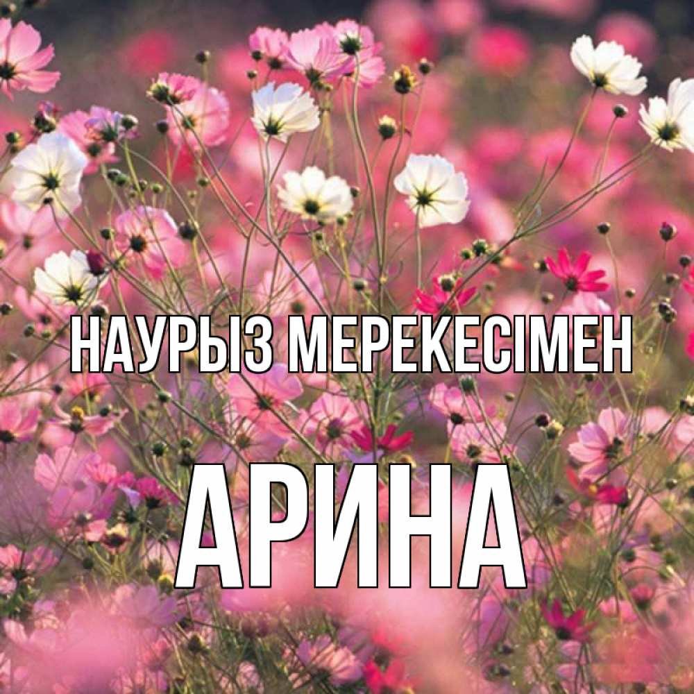 Күн сайын ашық хат с именем, Арина Наурыз мерекесімен красиво 1 Онлайн тегін жүктеп алу тілектері бар керемет карта 