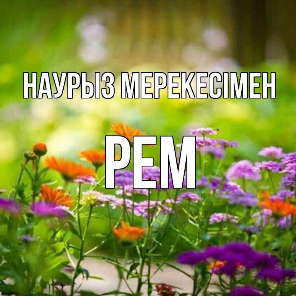 Күн сайын ашық хат с именем, Рем Наурыз мерекесімен цветы Онлайн тегін жүктеп алу тілектері бар керемет карта 