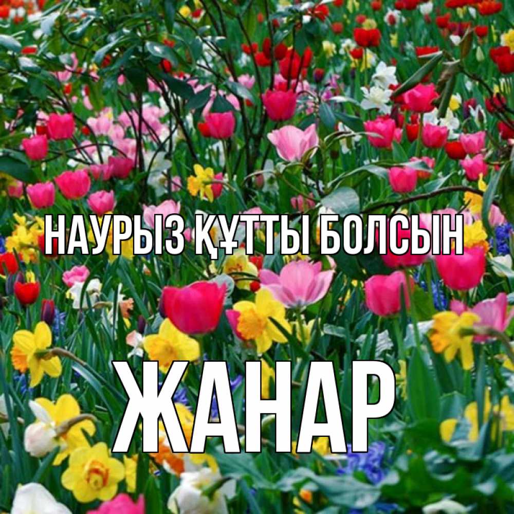 Күн сайын ашық хат с именем, ЖАНАР Наурыз құтты болсын с наурызом поздравления для женщины Онлайн тегін жүктеп алу тілектері бар керемет карта 