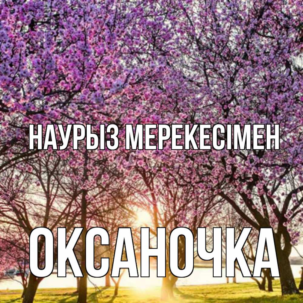 Күн сайын ашық хат с именем, Оксаночка Наурыз мерекесімен праздник весны наурыз Онлайн тегін жүктеп алу тілектері бар керемет карта 