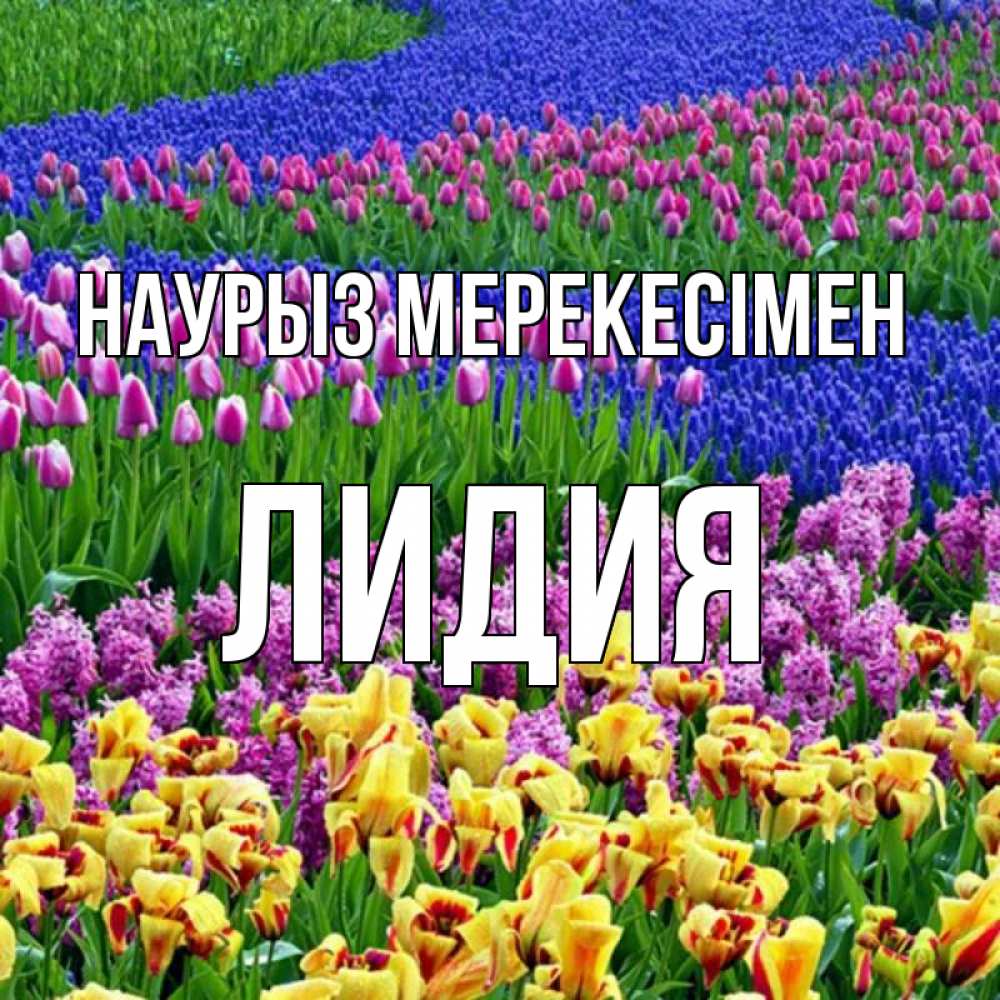 Күн сайын ашық хат с именем, Лидия Наурыз мерекесімен цветы Онлайн тегін жүктеп алу тілектері бар керемет карта 